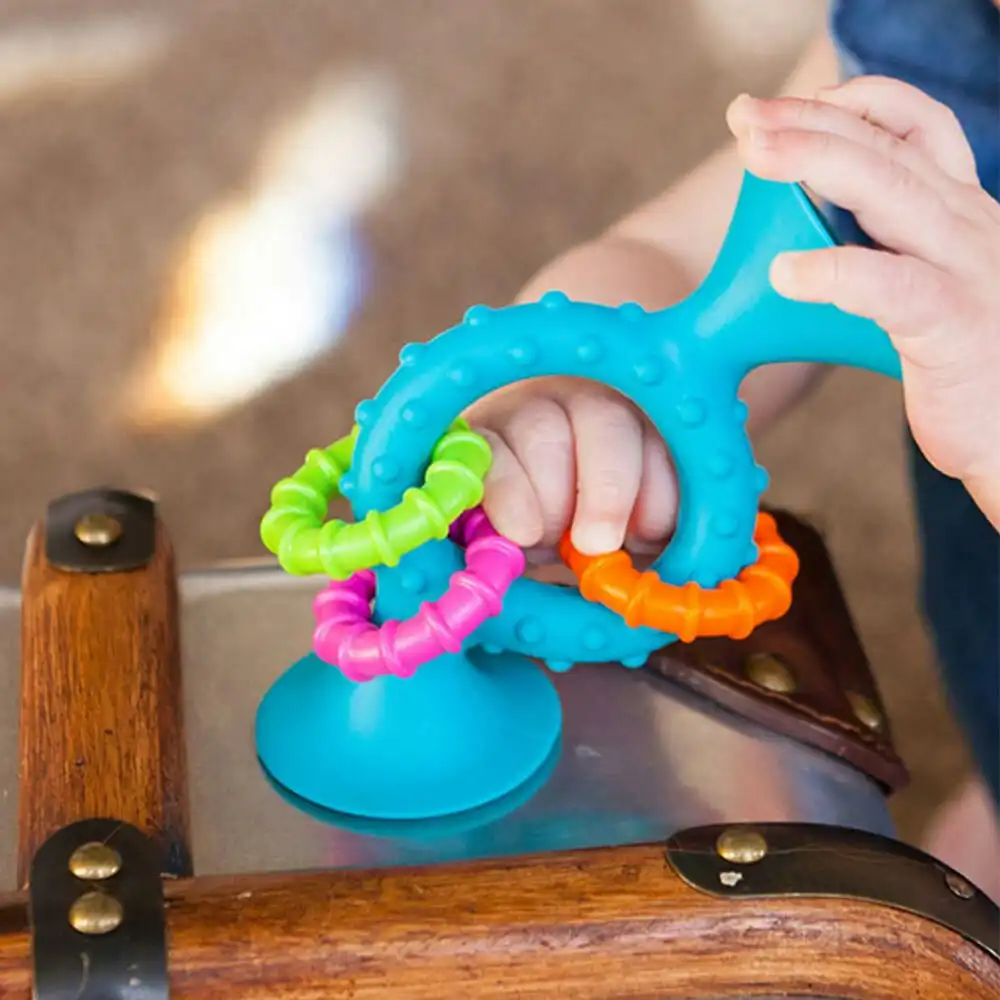Fat Brain Toy Co PipSquigz Loops Teething Ring Toy Teal Kids/Baby/Toddler 6m+