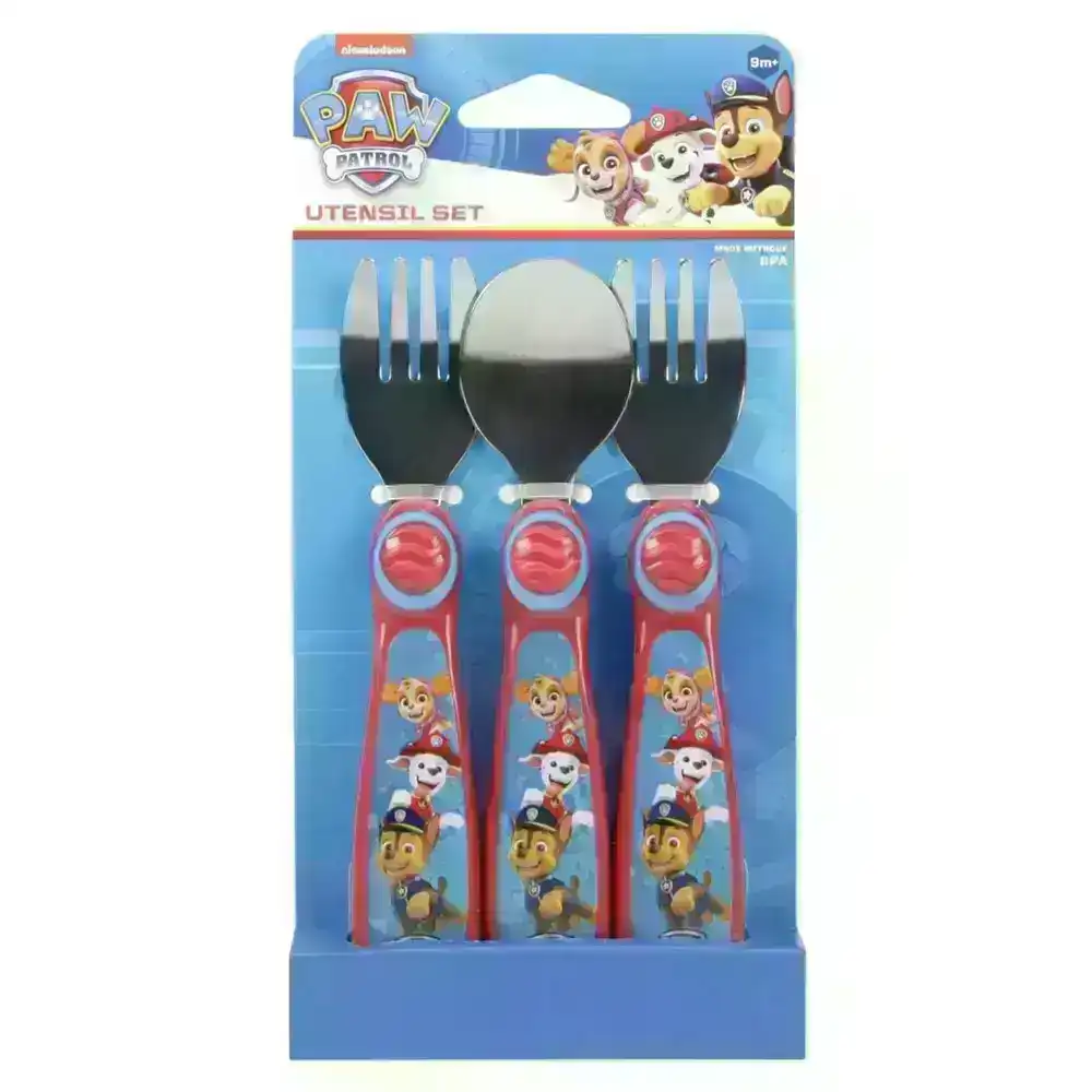 3pc Nickelodeon Paw Patrol Toddler 13cm Utensil/Cutlery BPA Free Fork/Spoon 9m+