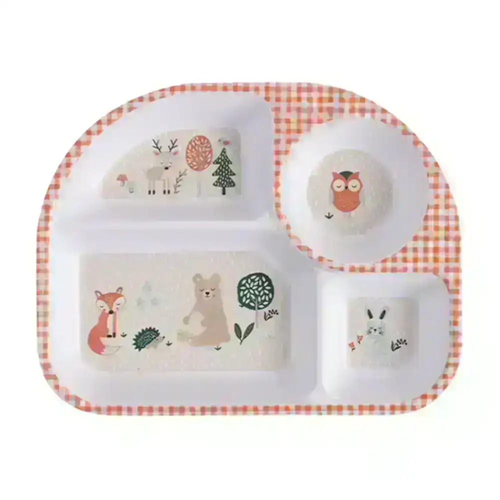 Ladelle 27x21cm Kids Melamine Woodland Divided Tray w/4 Compartments Food/Dining