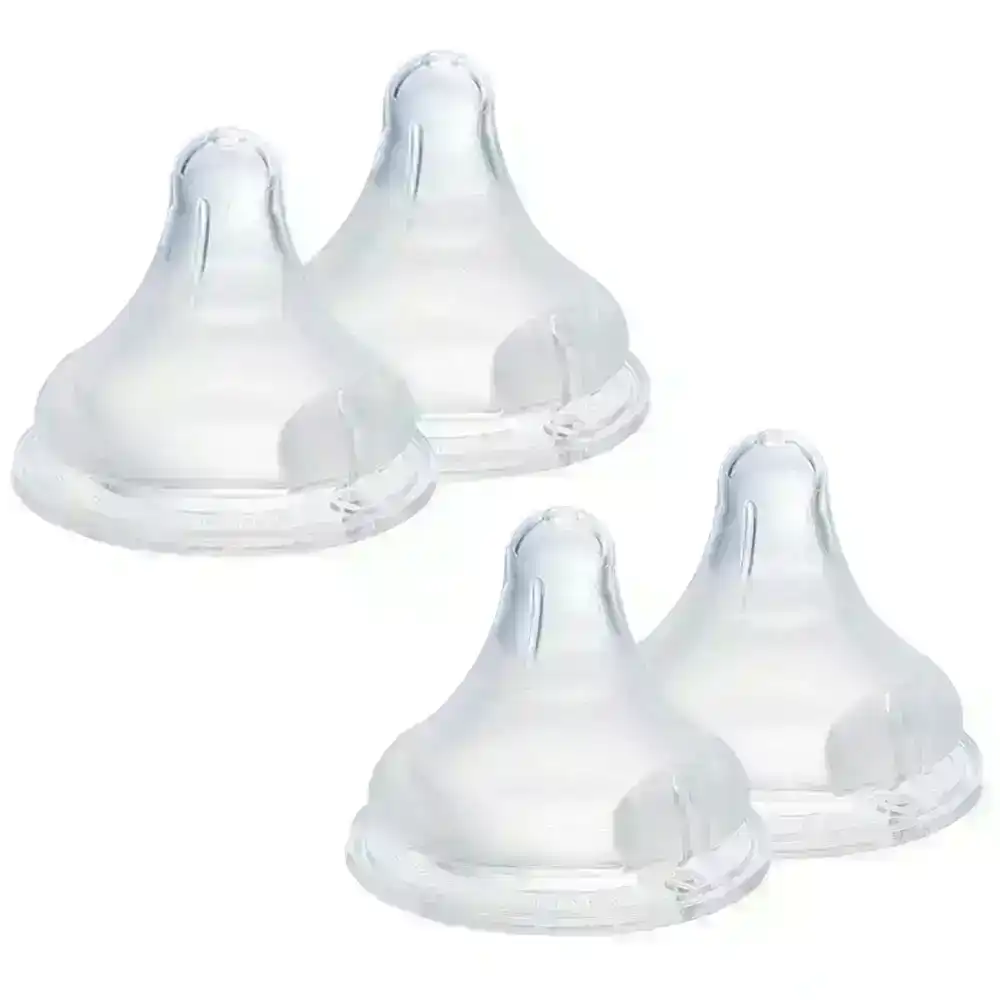 4pc PIGEON Softouch Peristaltic Wide Neck Silicone Teat S 1m+ for Baby/Newborn