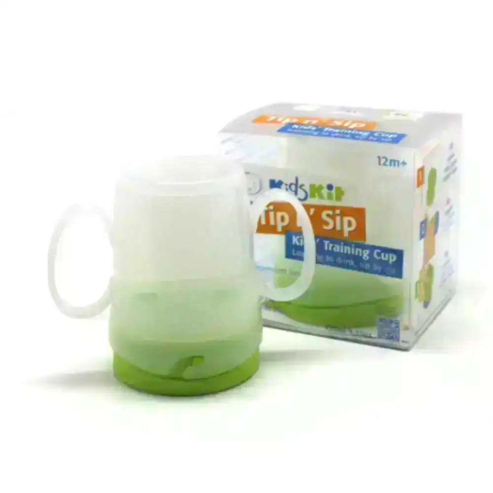 Kids Kit Tip N Sip Training Sippy Cup Toddler Child Non Spill Handles Drinking