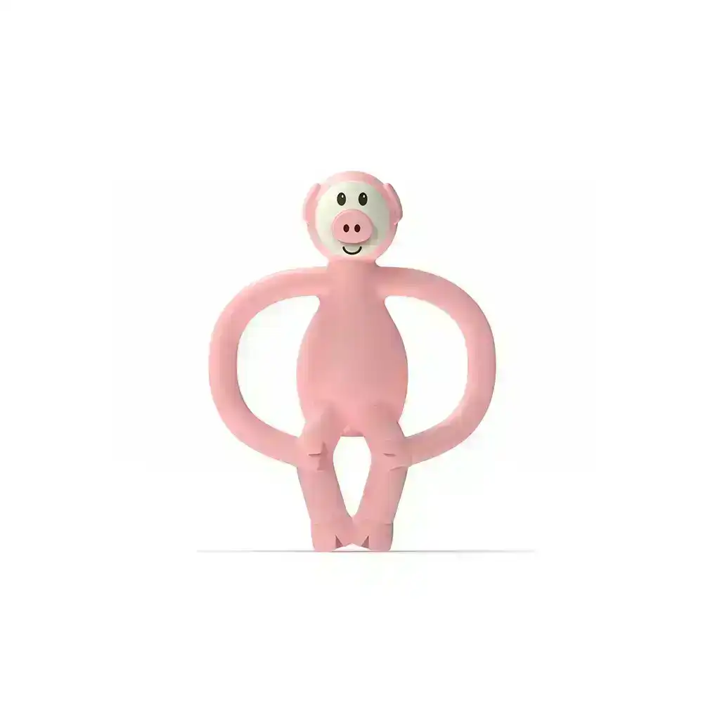 Matchstick 11cm Monkey Animal Anti Microbial Teether Toy Baby/Infant 6-18m Pig
