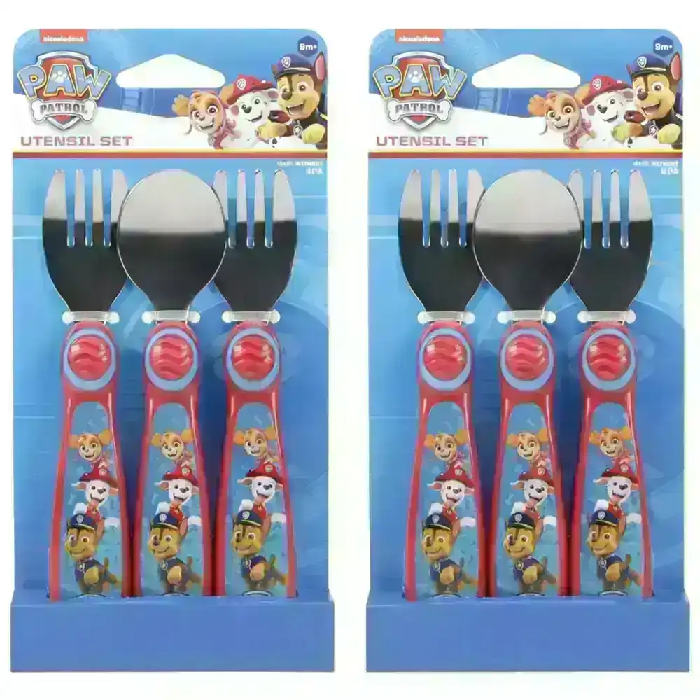 6pc Nickelodeon Paw Patrol Toddler 13cm Utensil/Cutlery BPA Free Fork/Spoon 9m+