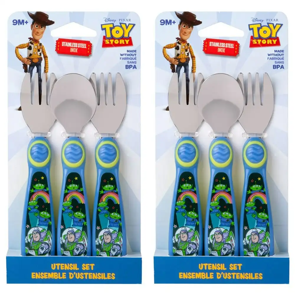 6pc Toy Story Buzz Lightyear 13cm Toddler/Baby Cutlery Spoon/Fork Set 9m+