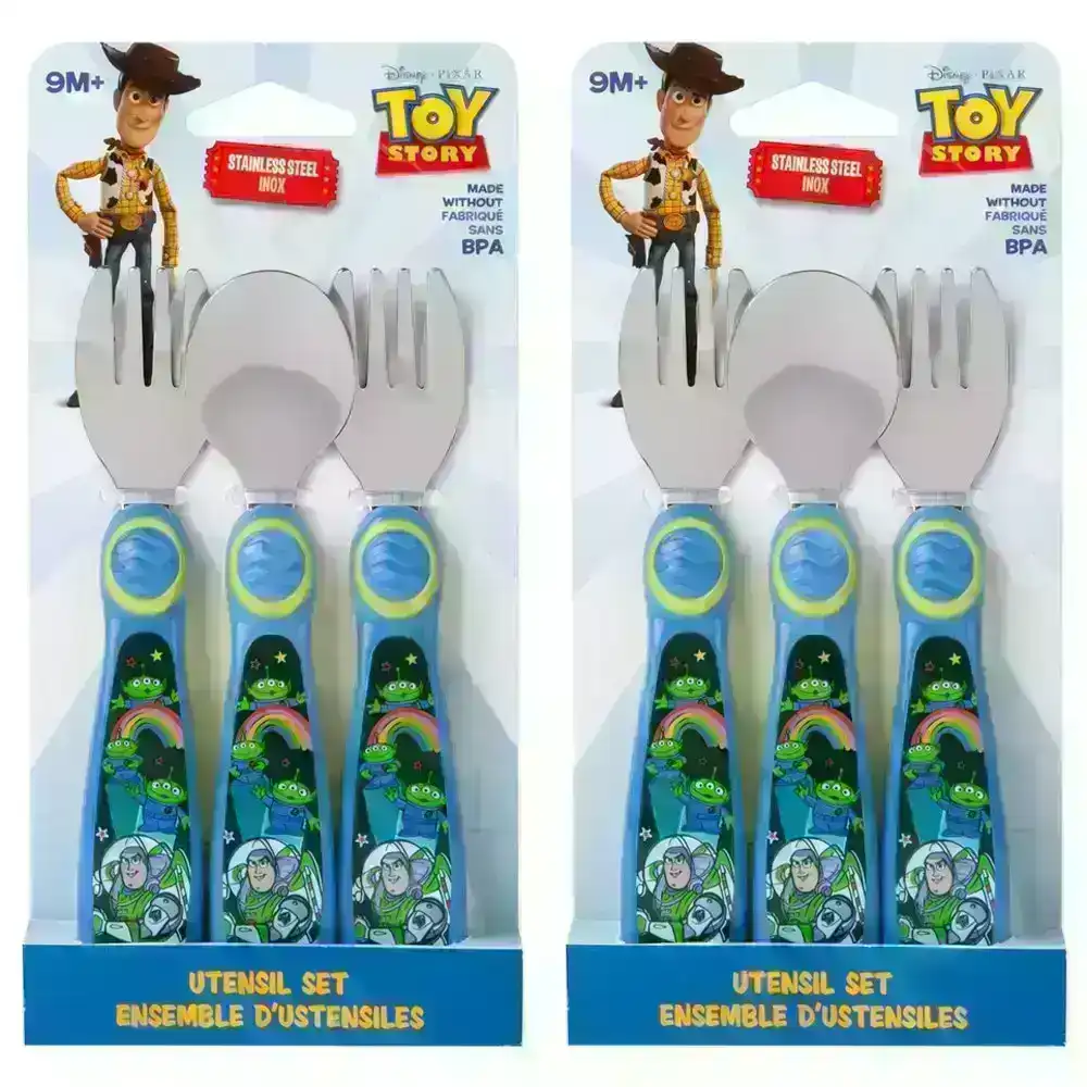 6pc Toy Story Buzz Lightyear 13cm Toddler/Baby Cutlery Spoon/Fork Set 9m+
