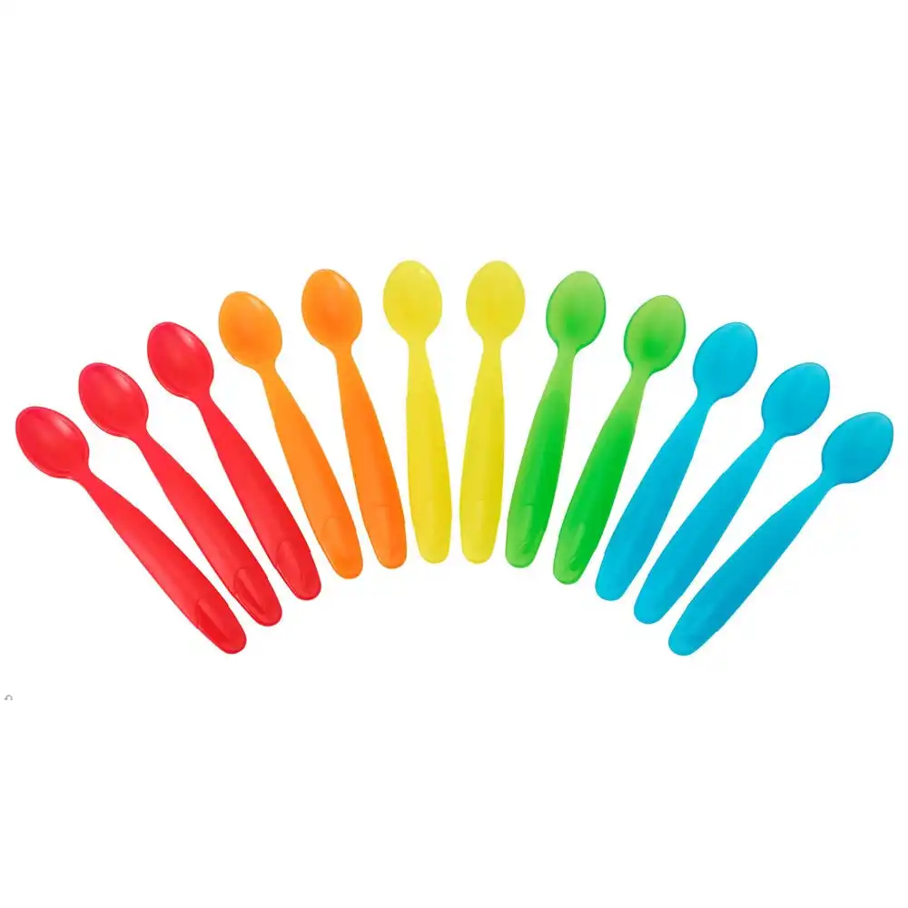 12PK The First years Take & Toss Infant Spoons BPA Free Plastic Kids/Baby 4m+