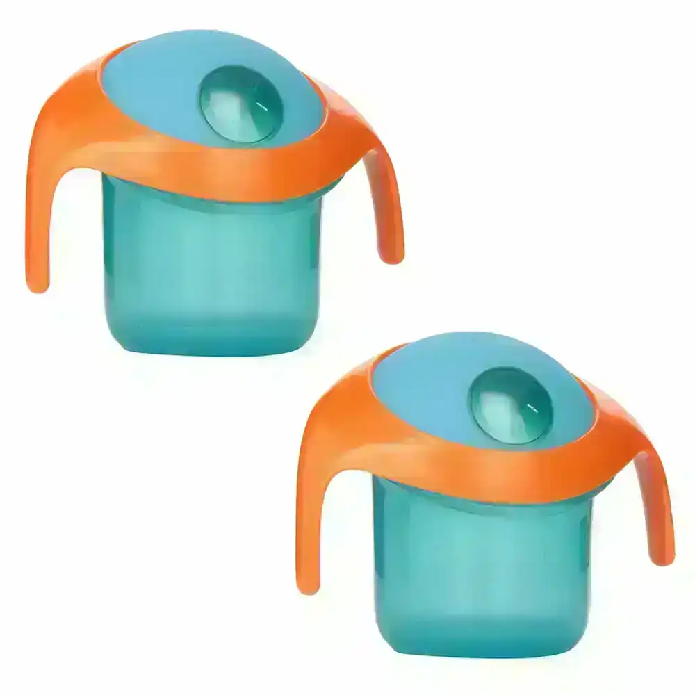 2PK Boon Nosh Baby/Toddler/Kids Feeding Snack Container Food Cup 9m+ w/ Lid Blue
