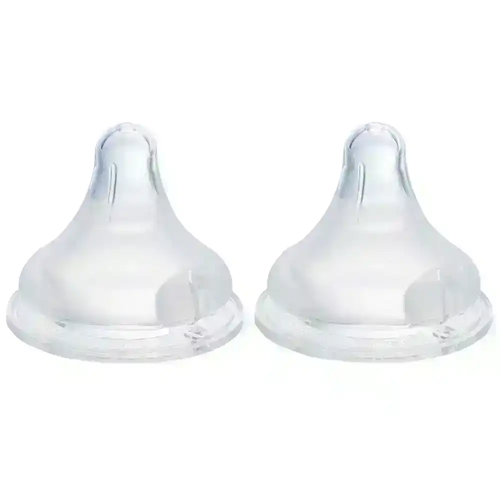 2pc PIGEON Softouch Peristaltic Wide Neck Silicone Teat SS 0m+ f/ Baby/Newborn