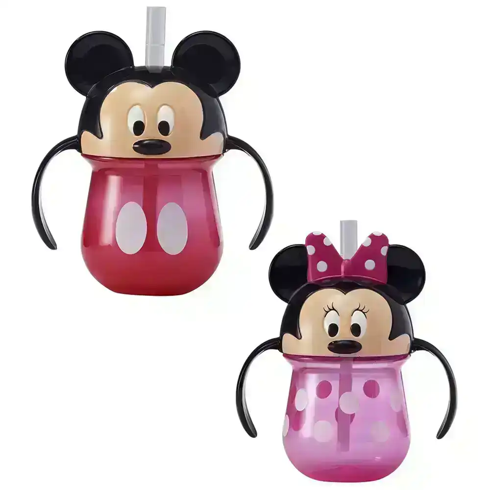 2pc The First years Straw Trainer 207ml Drink Cup Baby/Toddler 9m+ Mickey/Minnie