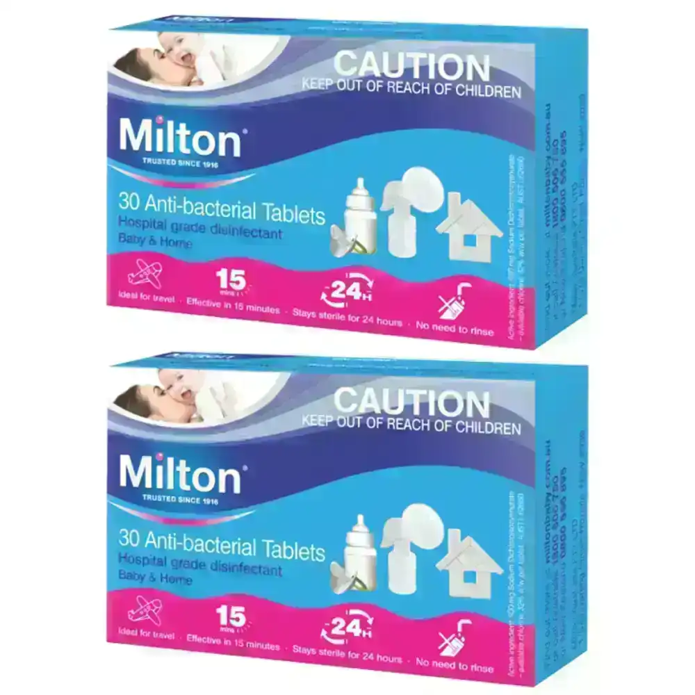 60pc Milton Anti-Bacterial Disinfectant Baby Bottle Cleaning/Sterilising Tablets