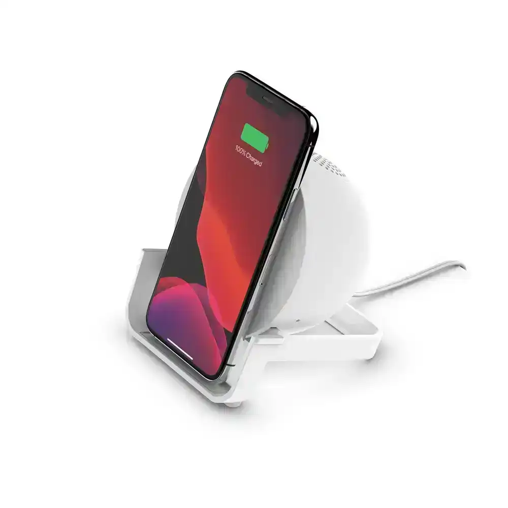 Belkin BOOSTCHARGE Wireless Charging Stand & Speaker for Apple iPhone 12/11 WH