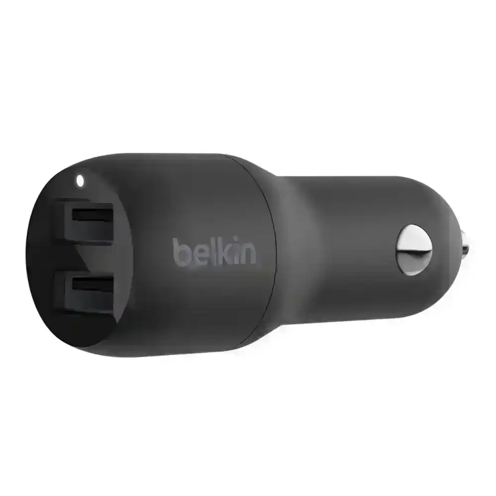 Belkin 24W Dual USB-A Car Charger for Apple iPhone 11 X XS/Samsung S8 S8+ Black