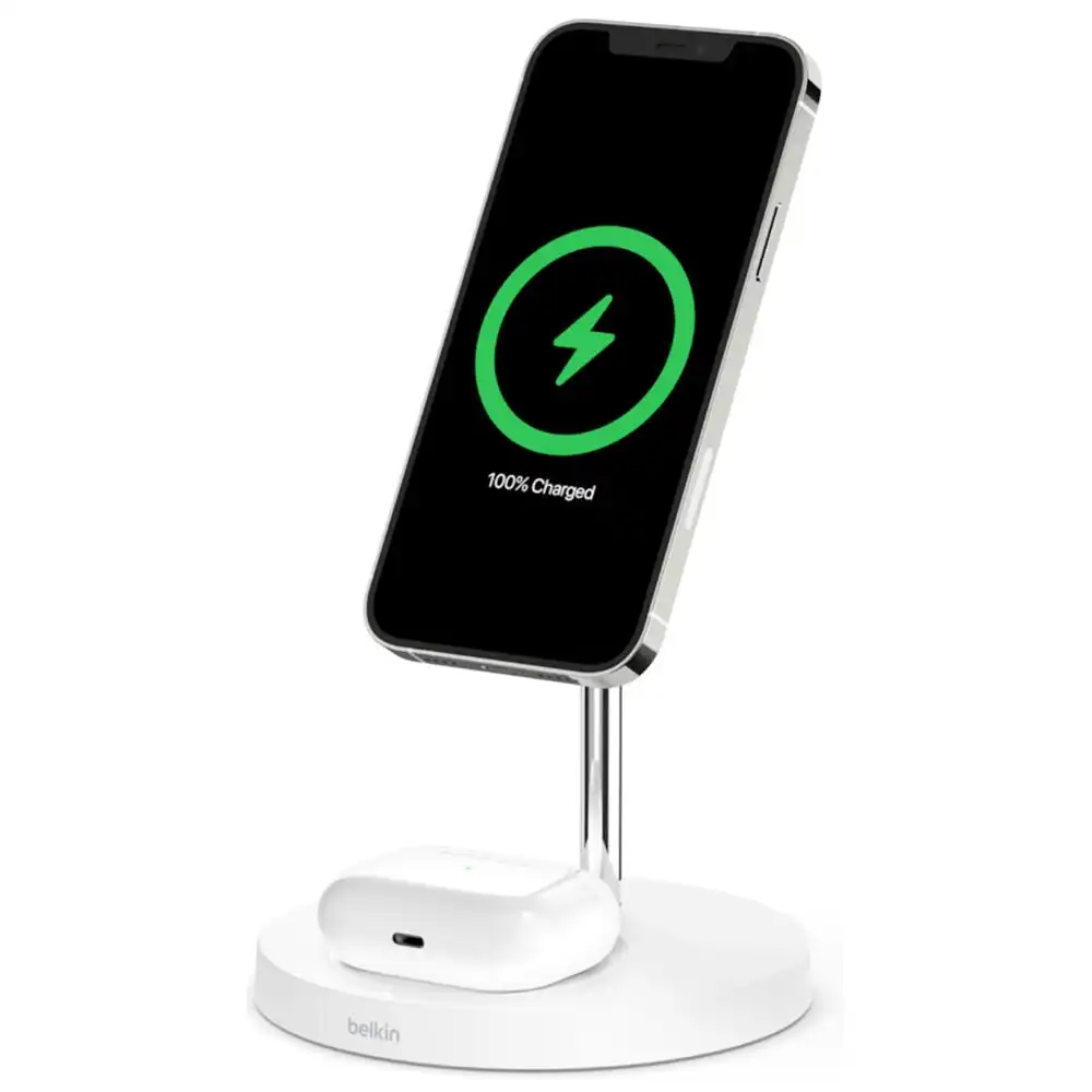 Belkin Charge Pro 15W Wireless Fast Charger/Stand MagSafe for iPhone 12/Air Pod
