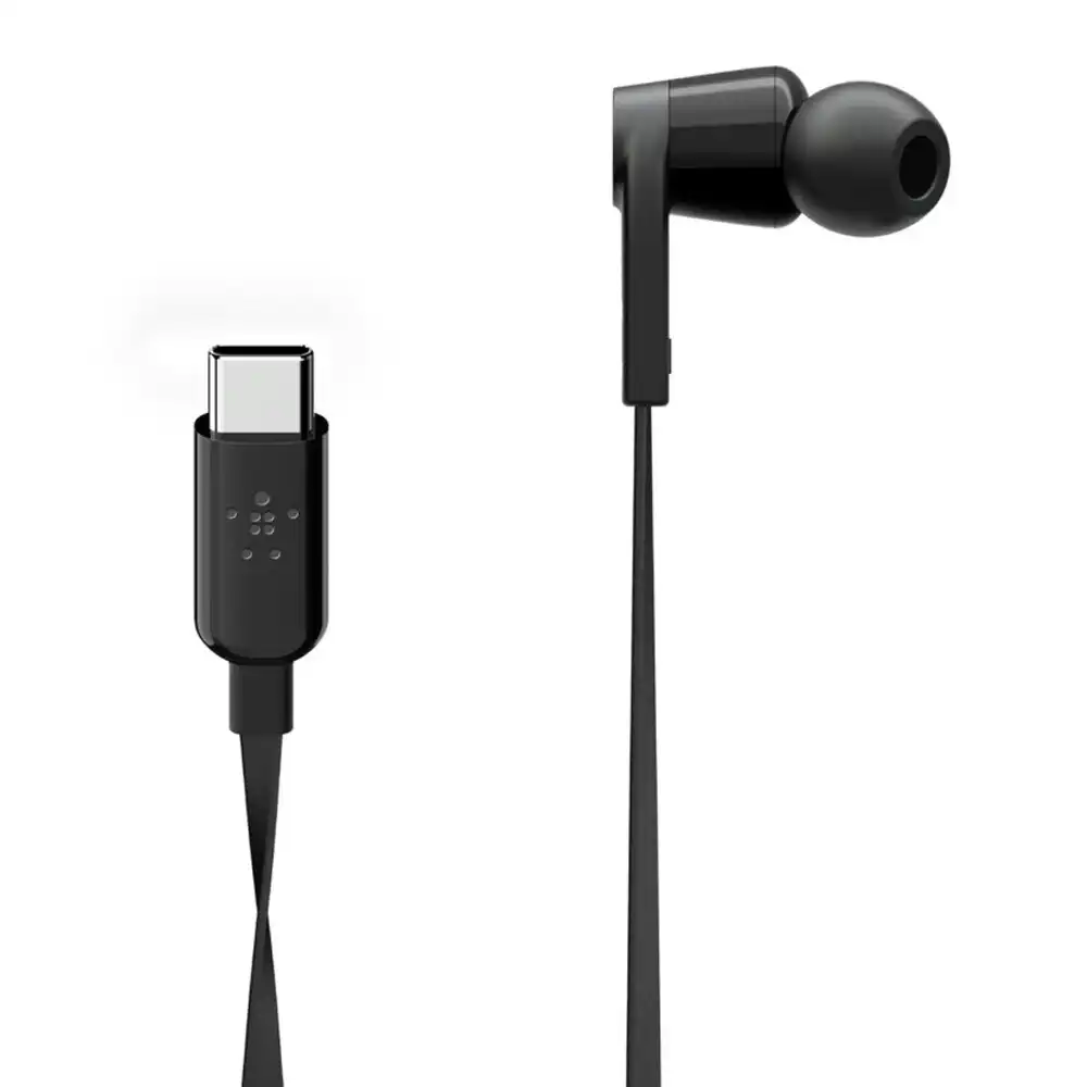 Belkin Rockstar USB-C In-Ear Headphones/Earphones w/ Mic for Samsung/LG Black