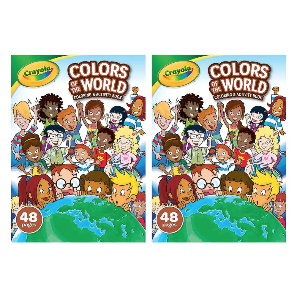 2x 48pg Crayola Colours Of The World Colouring Drawing Art Book Kids/Children 3+