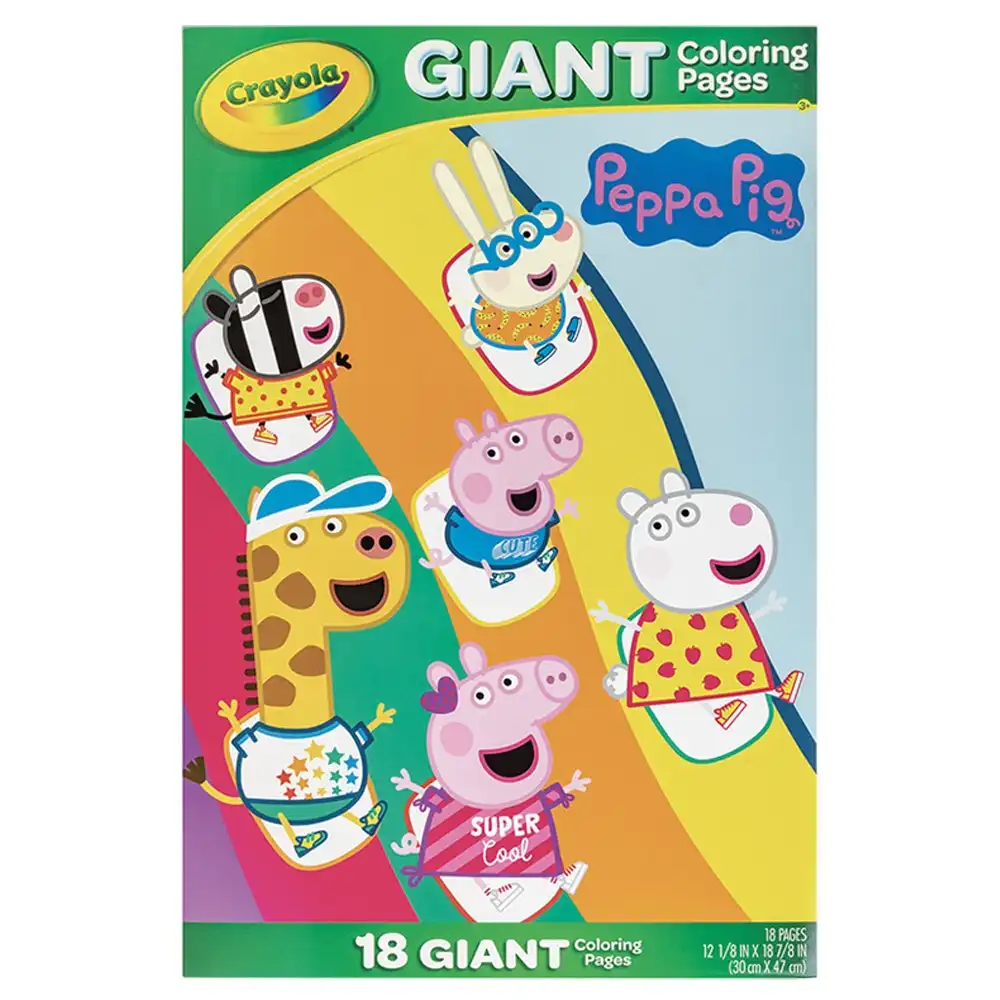 18pg Crayola 30x47cm Peppa Pig Giant Colouring Pages Activity Picture Kids 3y+
