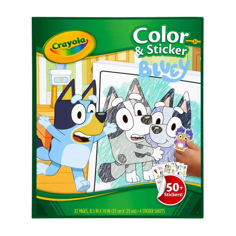 32pg Crayola Bluey Colour/Sticker Learning Activity Picture Book Children 3y+