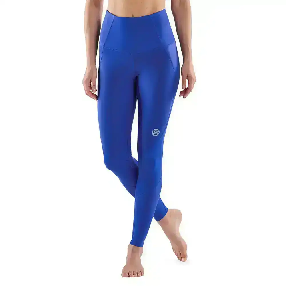 Skins Compression Series 3 Womens M Long Skyscraper Tights Activewear/Gym Blue