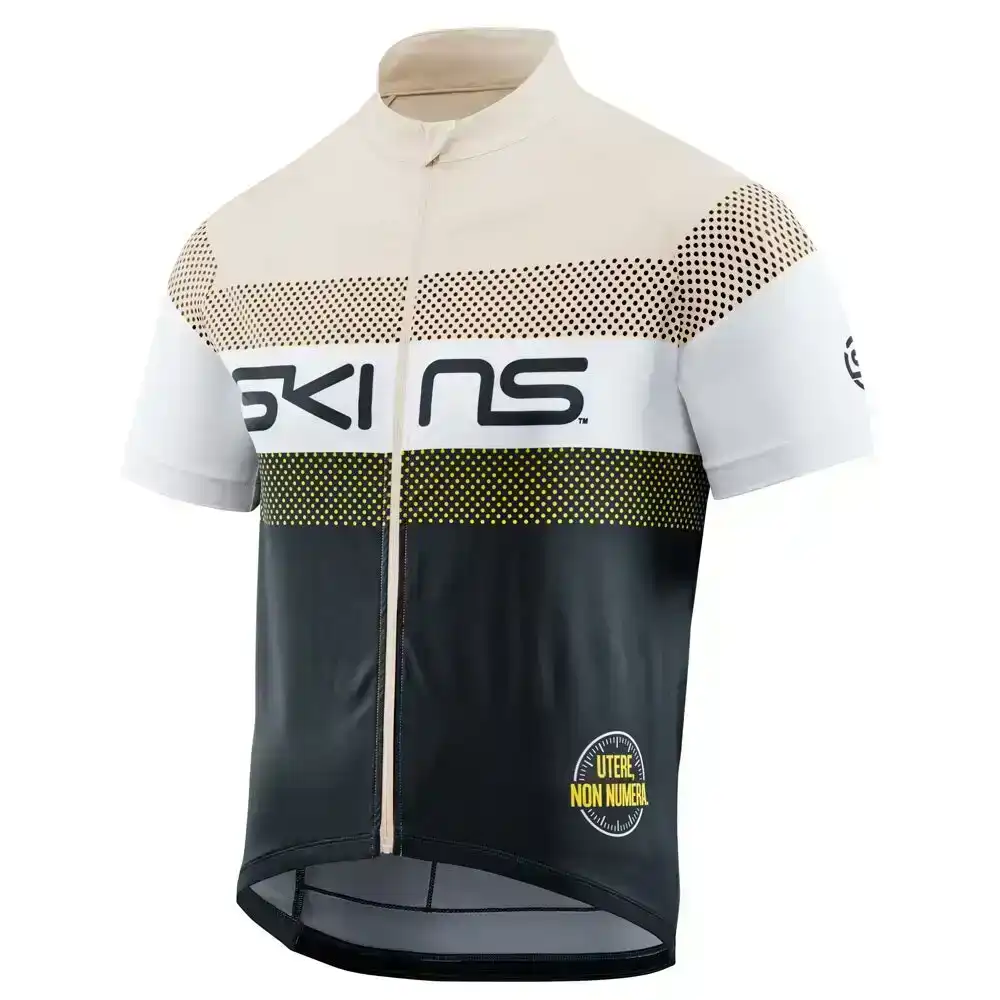 Skins Cycle/Cycling SPF50+ Men's Branded M Short Sleeve Bike Jersey Graphite/WHT