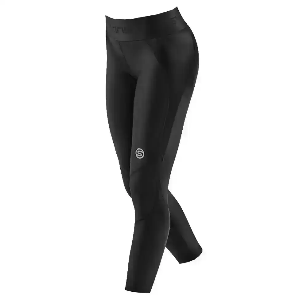 Skins Compression Series-3 Womens M 7/8 Long Tights BLK Gym/Fitness/Yoga/Sport