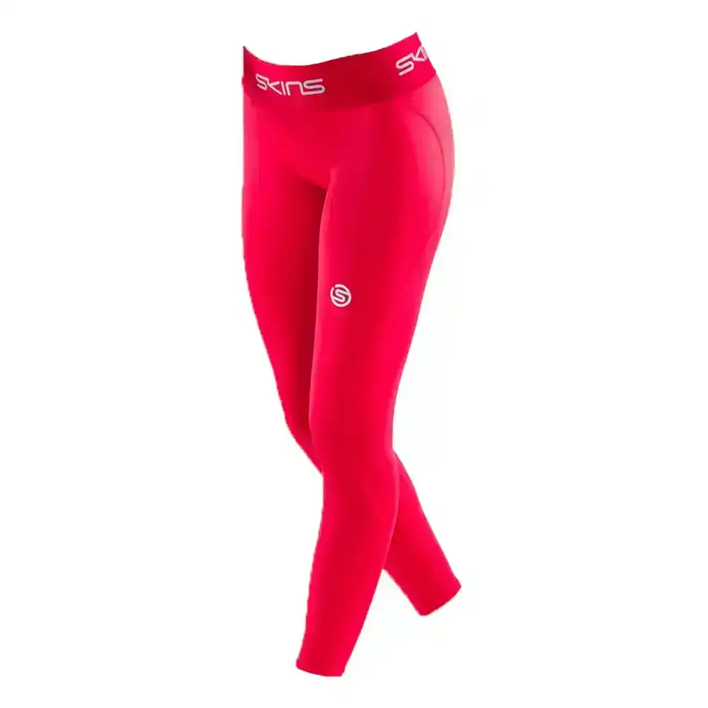 Skins Compression Series-1 Active Womens XS 7/8 Long Tights Red Yoga/Gym/Sports