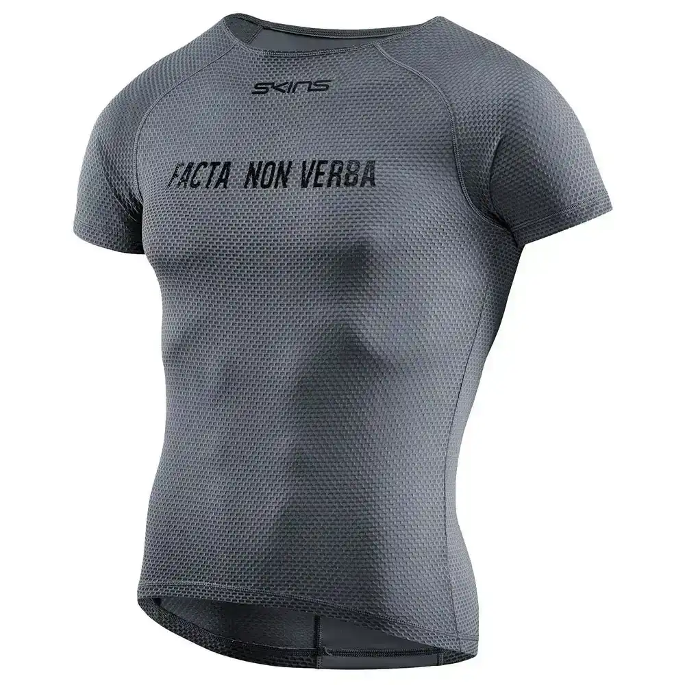 Skins Cycle/Cycling Men's Short Sleeve S Thermoregulating Baselayer Shirt CHARCL