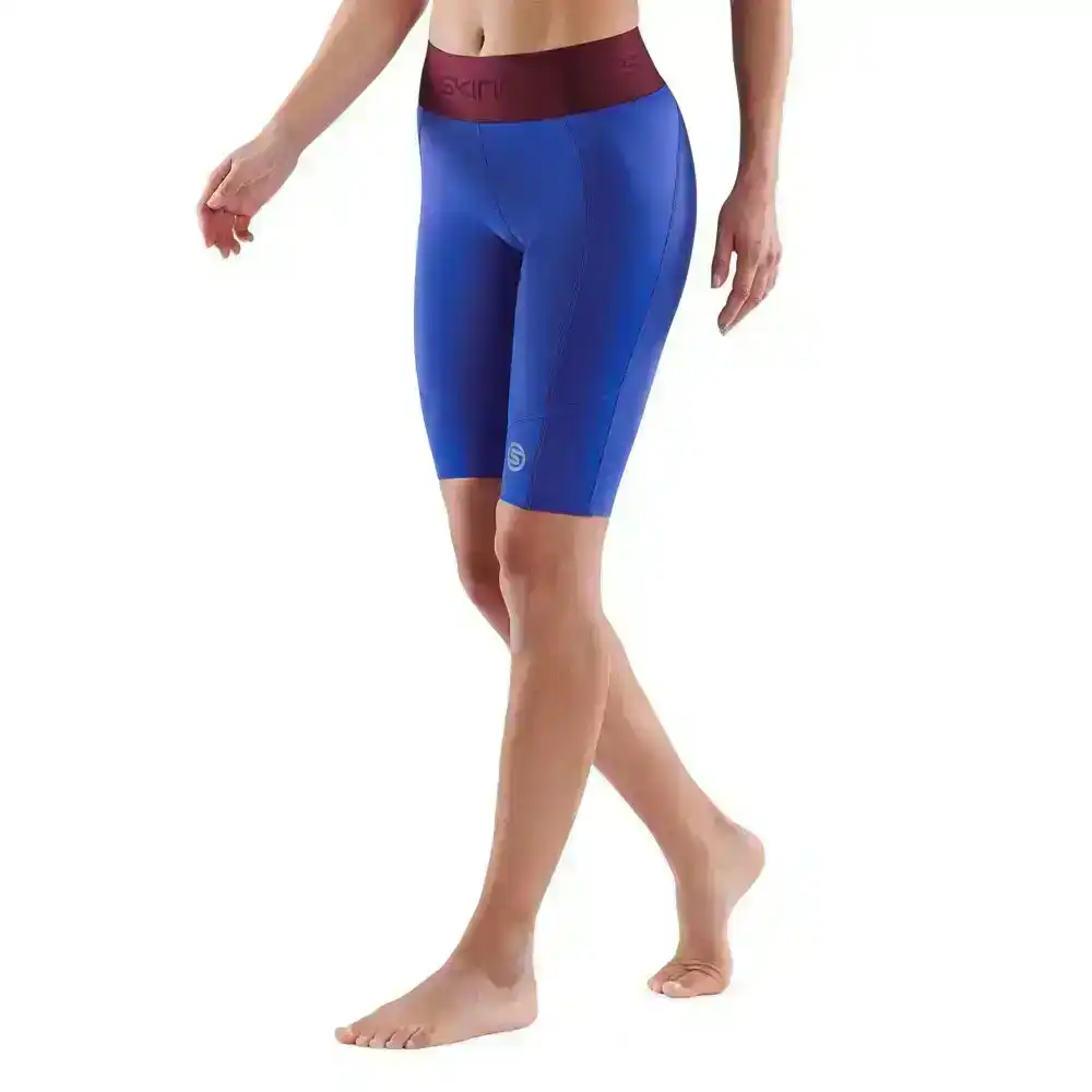Skins Compression Series 3 Womens L Half Tights Activewear/Gym Dazzling Blue