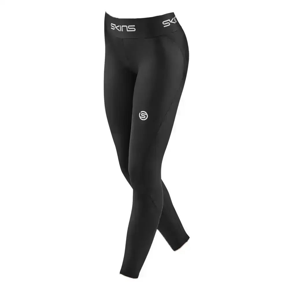 Skins Compression Series-1 Active Womens L 7/8 Long Tights BLK Yoga/Sport/Gym