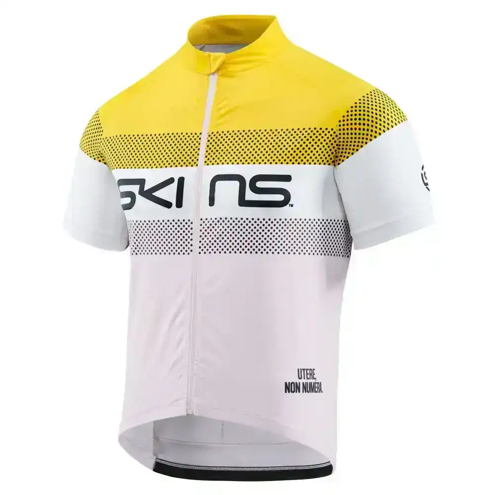 Skins Cycle/Cycling SPF50+ Men's Branded S Short Sleeve Bike Jersey Zest/White