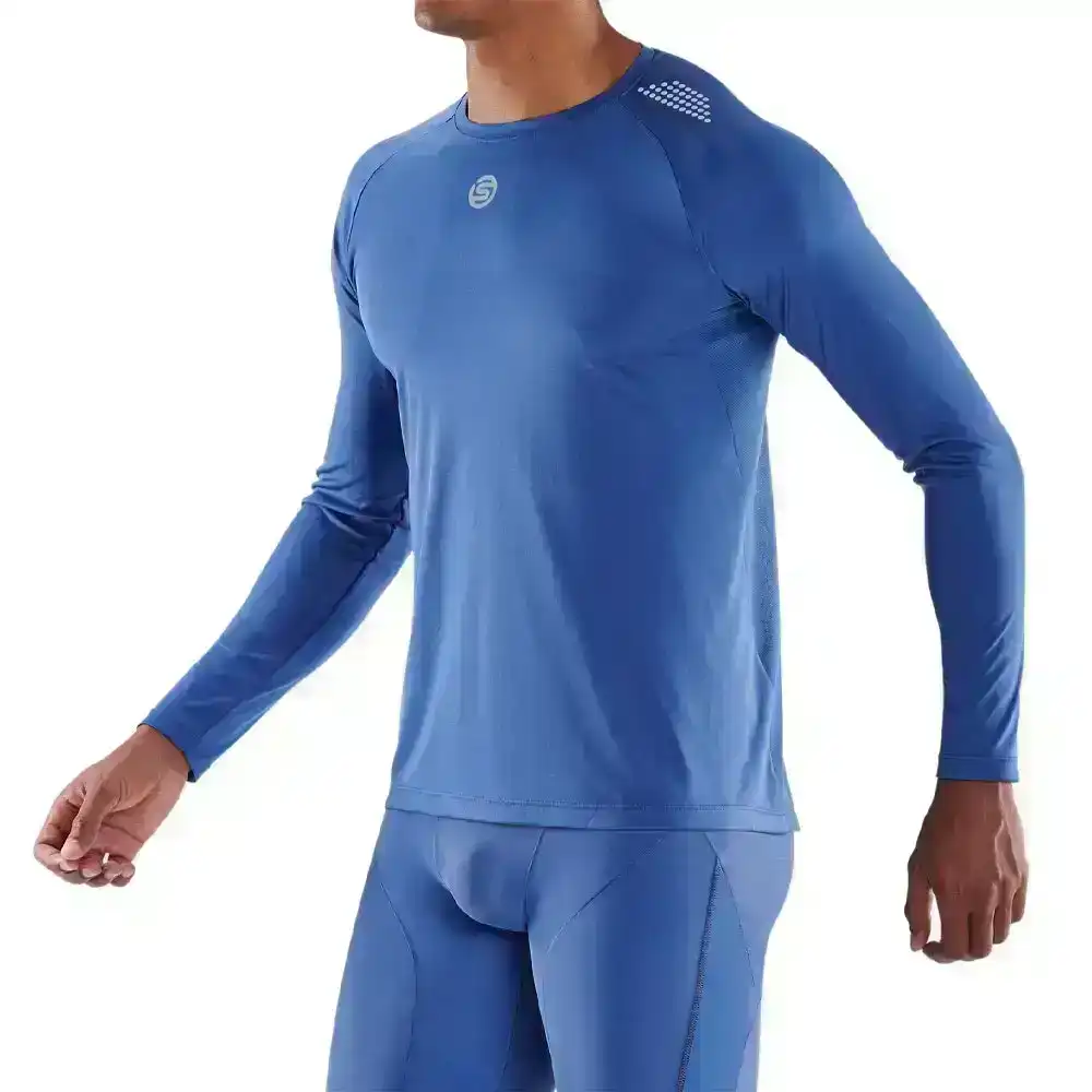 Skins Series 3 Mens L Long Sleeve Top Sport Activewear/Training/Gym/Fitness Blue