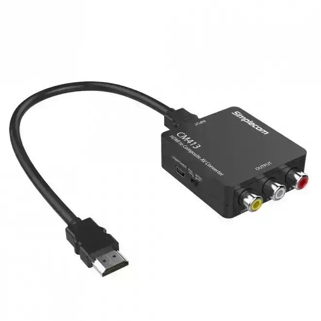 Simplecom CM413 Male HDMI 1080P to Female Composite AV CVBS 3RCA Video Converter