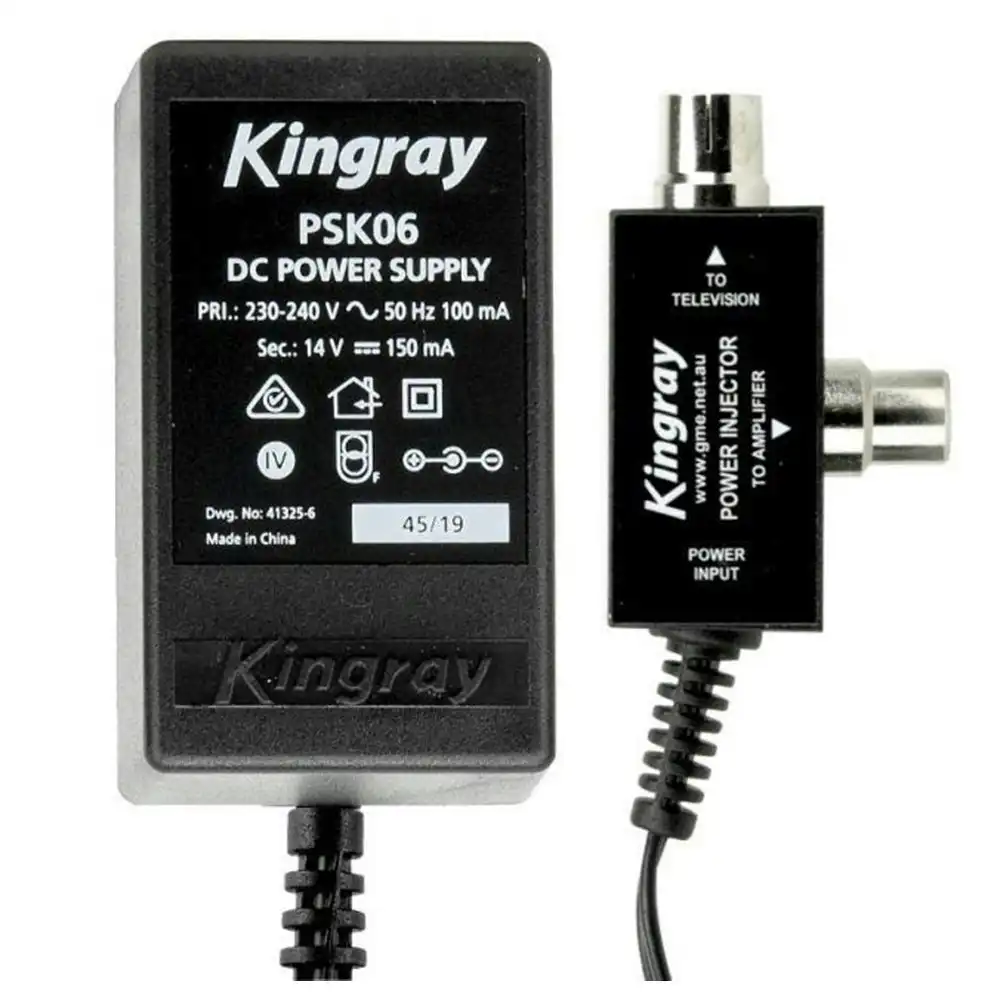 Kingray 14V DC 150MA Power Supply PAL TYPE for MHW35F UHF/VHF Antenna Filter