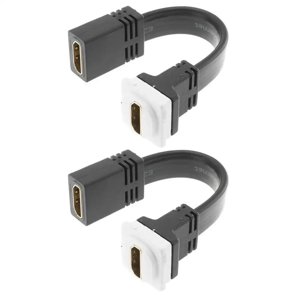 2x Pro2 Flexible Hdmi To Hdmi Female Cable Insert for Clipsal Wall Plate 05Bc6T