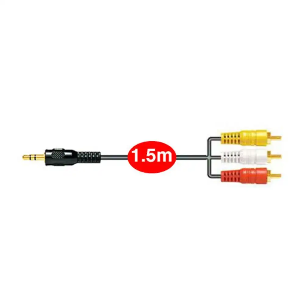 Sansai 1.5m 3.5mm Aux Stereo Male to RCA Cable/AV Plug Audio Video for DVD TV
