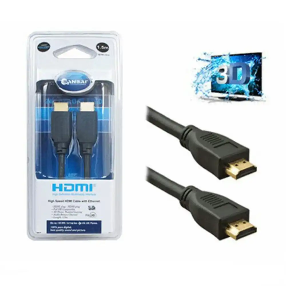 Sansai 1.5m High Speed HDMI Cable w Ethernet 3D/Full HD 1080P for TV DVD Blu-ray