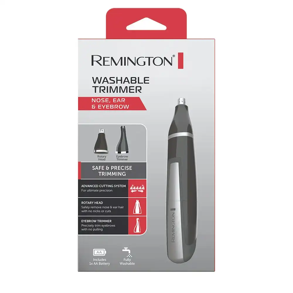 Remington Washable Electric Cordless Rotary Head Nose Ear/Eyebrow Hair Trimmer