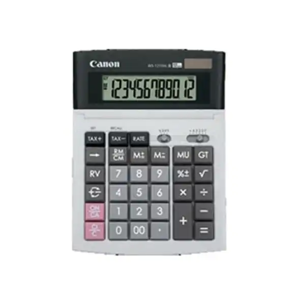 Canon 12Digit Desktop Calculator Dual Power Tax Adjustable Display