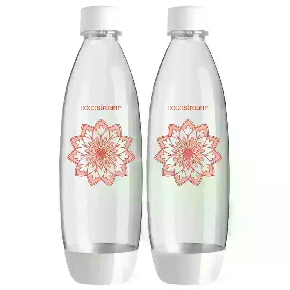 2pc SodaStream 1L Decor Edition Carbonation Bottles for Soda Maker Boho Peach