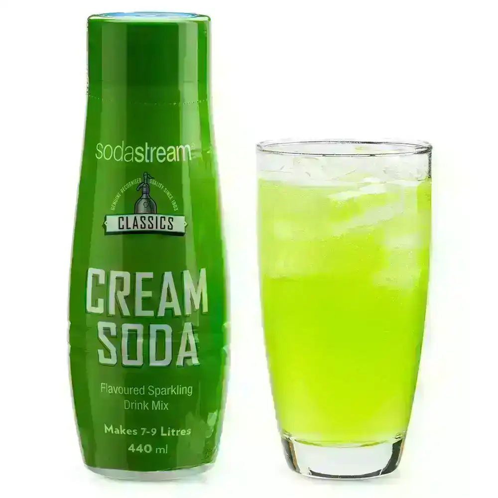 SodaStream Classics Cream Soda 440ml/Sparkling Water Syrup Drink Mix/Makes 9L