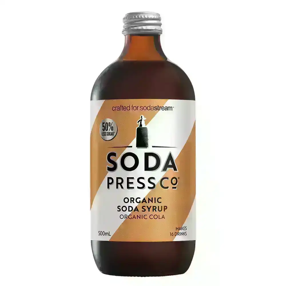 SodaStream 500ml Soda Press Organic Syrup 50% Less Sugar Cola Makes 16 Drinks