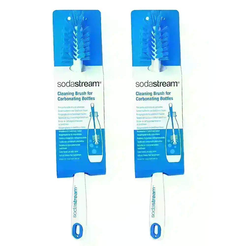 2x SodaStream 37cm Kitchen Carbonating Bottle Cleaning Brush/Dish Scrub White/GR