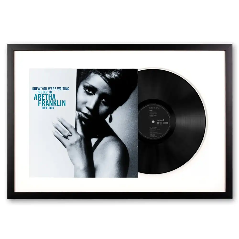 Framed Aretha Franklin Knew You Were Waiting: The Best of Aretha Franklin 1980-2014 Vinyl Album Art