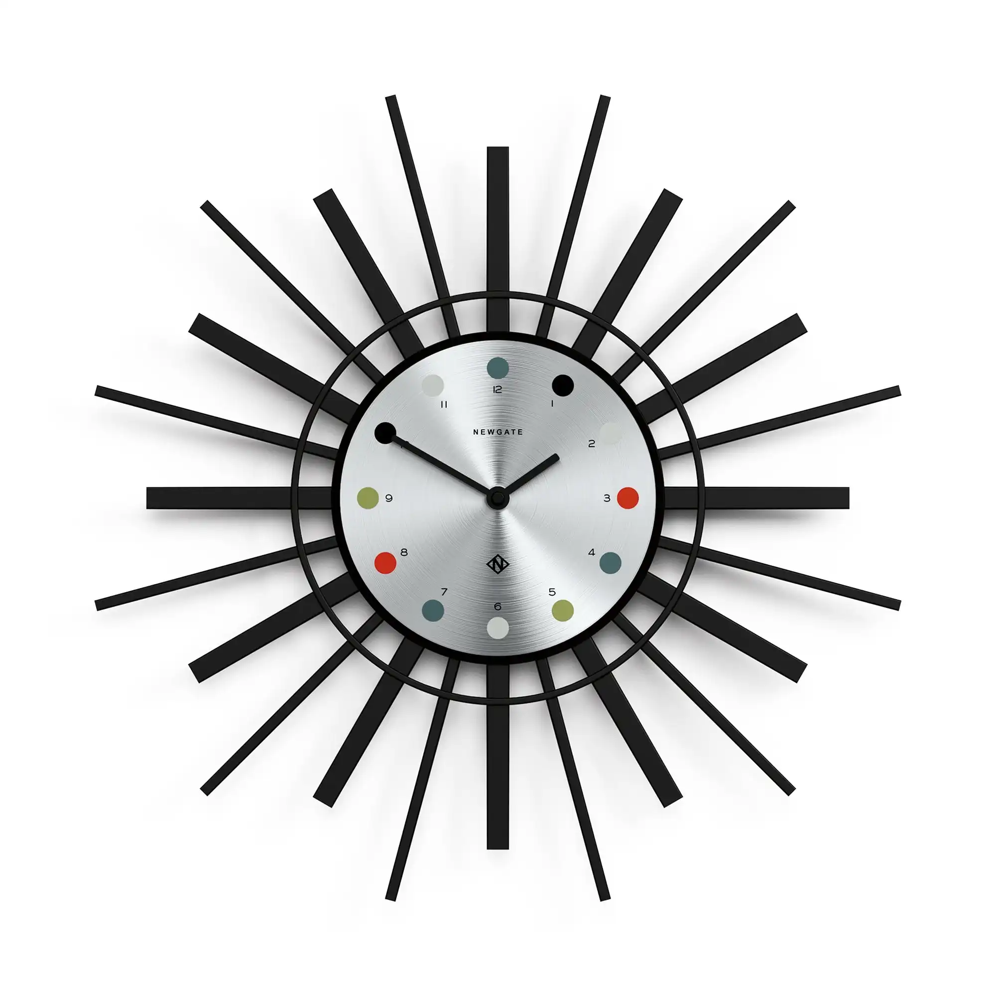 Newgate Stingray Wall Clock Black - Silver Dial