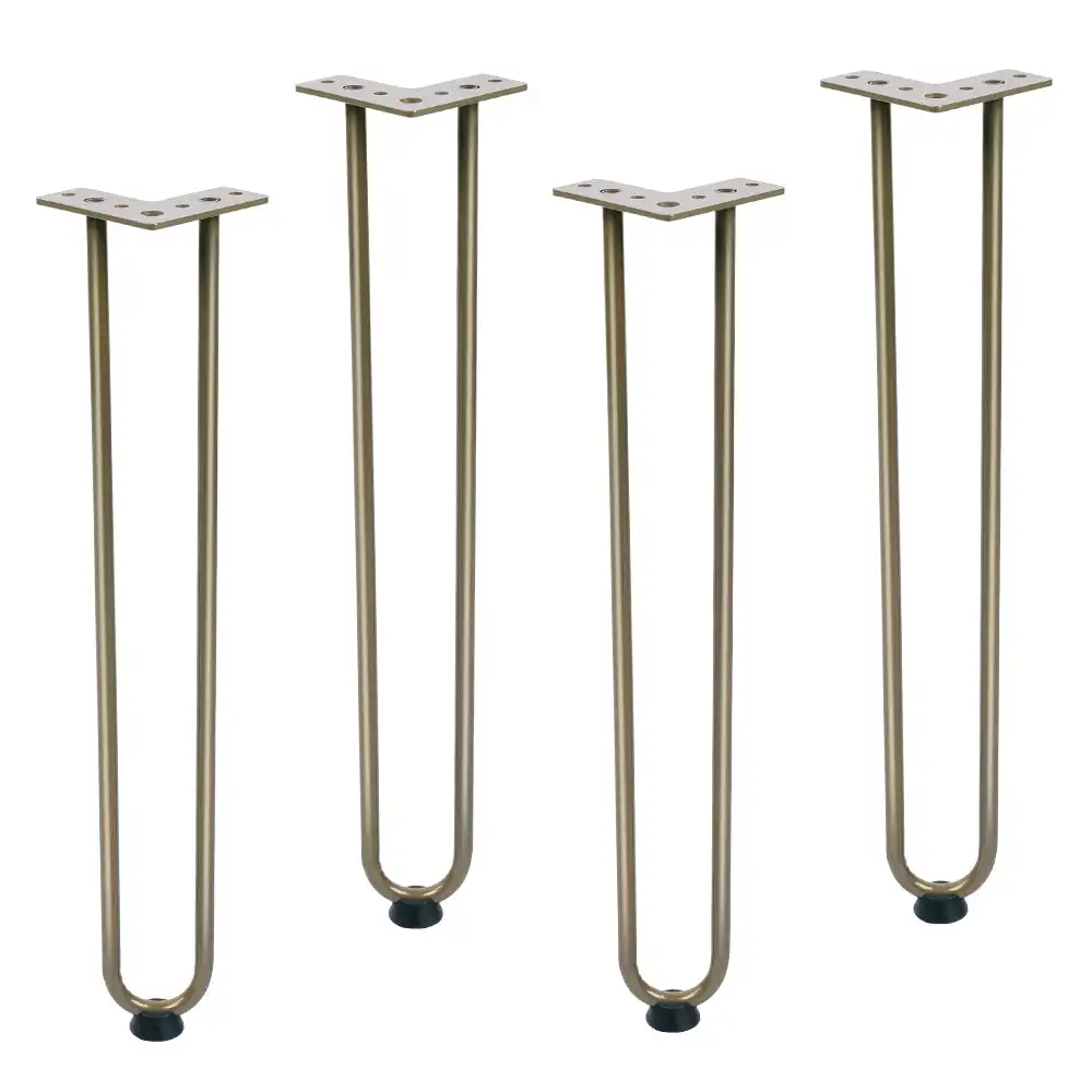 Furb 4x Hairpin Coffee Table Legs Support Dinner Table Steel DIY Industrial Desk Bench 2 Rods 60CM