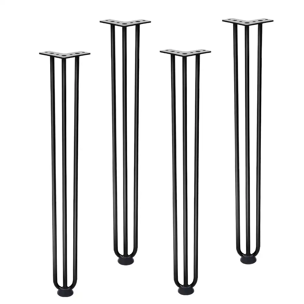 Furb 4x Hairpin Metal Table Legs Support Coffee Dining Table Steel DIY Industrial Desk 3Rods 72CM
