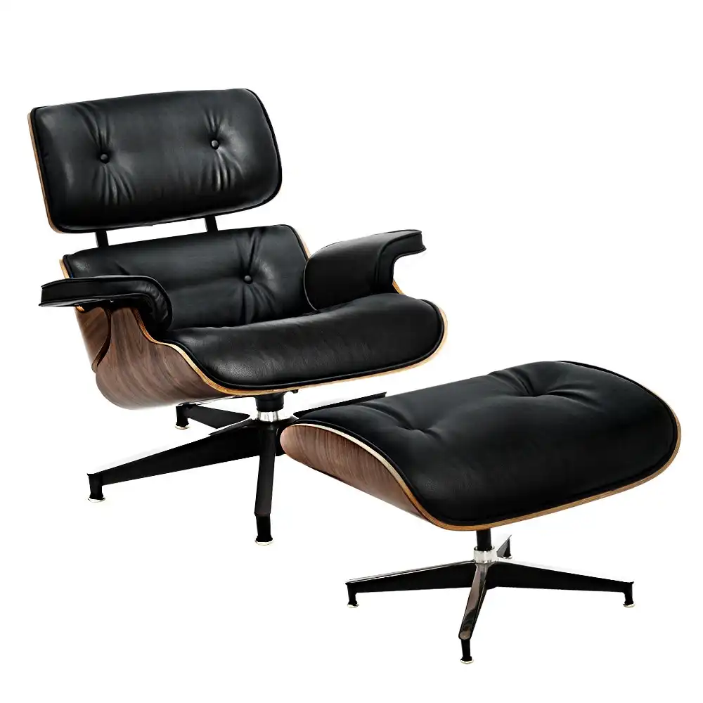 Furb Modern Lounge Chair PU Leather Sofa 360Â¡Ã£ Swivel Armchair W/ Ottoman Black Living Room Study