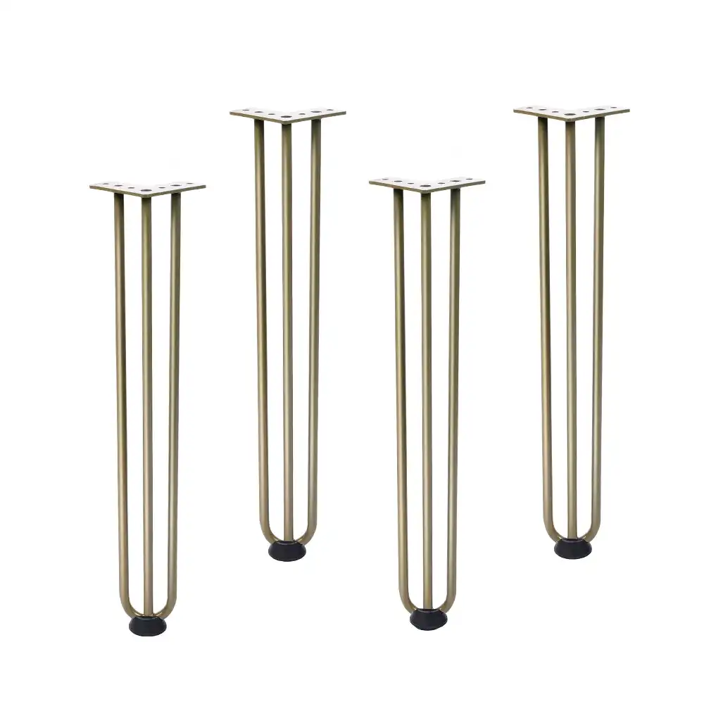 Furb 4x Hairpin Table Legs Support Coffee Dinner Table Steel DIY Industrial Desk Bar Leg 3 Rods 45CM