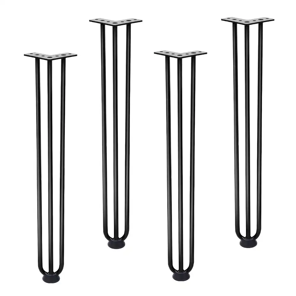 Furb 4x Hairpin Coffee Table Legs Support Dinner Table Steel DIY Industrial Desk Bench 3 Rods 60CM