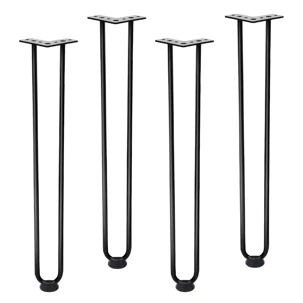 Furb 4x Hairpin Metal Table Legs Support Coffee Dinner Table Steel DIY Desk Leg 2 Rods 60CM