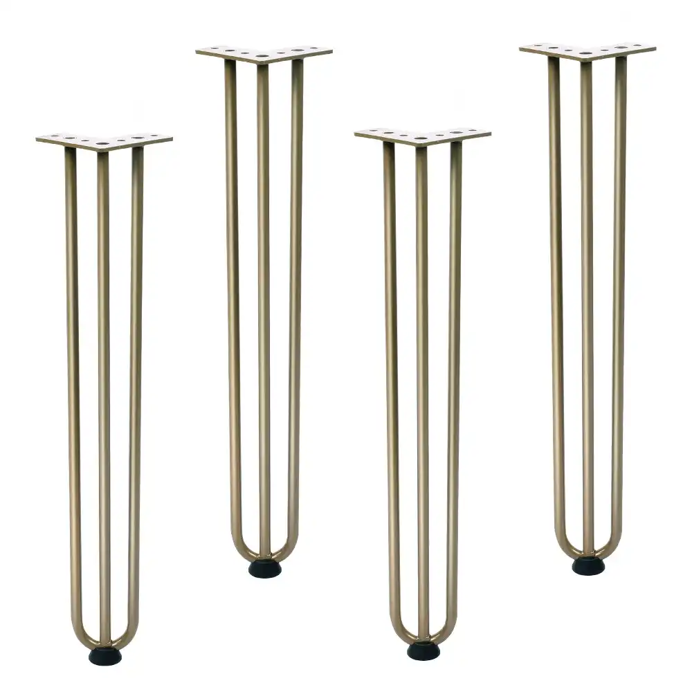 Furb 4x Hairpin Table Legs Support Coffee Dinner Table Steel DIY Industrial Desk Legs 3 Rods 60CM